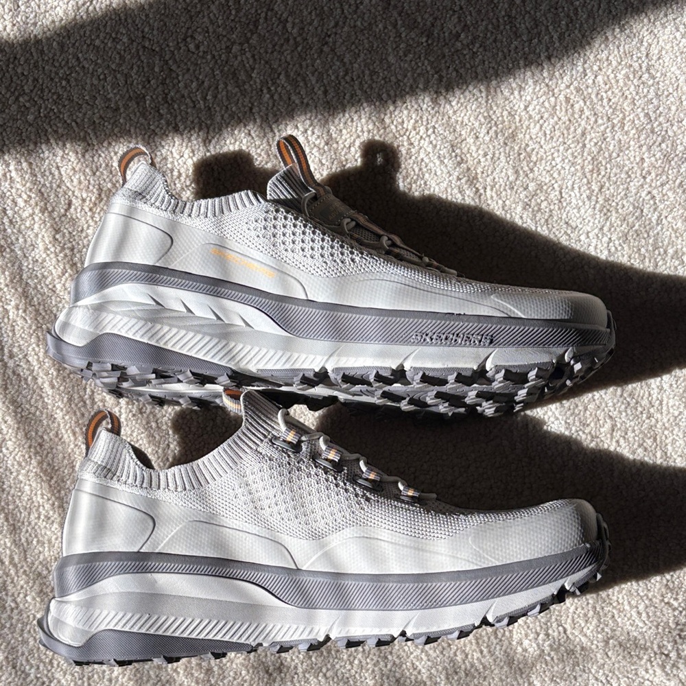 Skechers Gray and Orange Athletic Sneakers - Picture 2 of 5